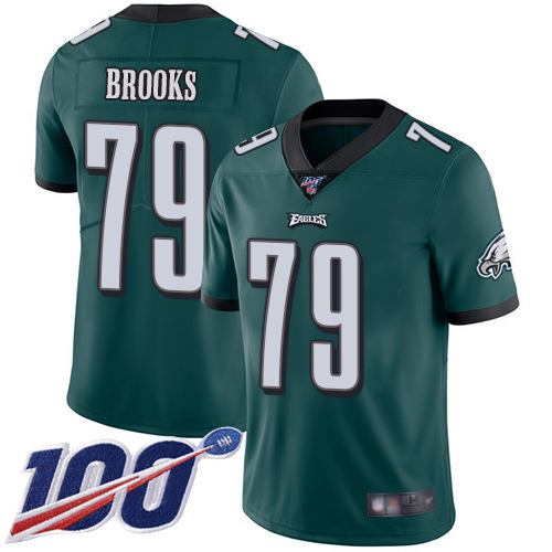 Men Philadelphia Eagles #79 Brandon Brooks Midnight Green Team Color Vapor Untouchable NFL Jersey Limited 100th00th Season->philadelphia eagles->NFL Jersey
